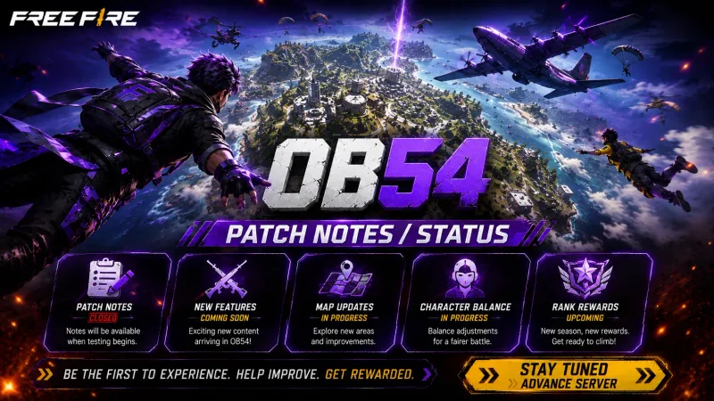Patch status hero Free Fire OB54 patch notes status