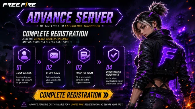 Registration steps Free Fire Advance Server registration steps